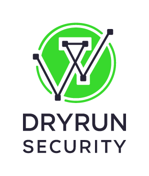 DryRun Security stacked logo, full color on light